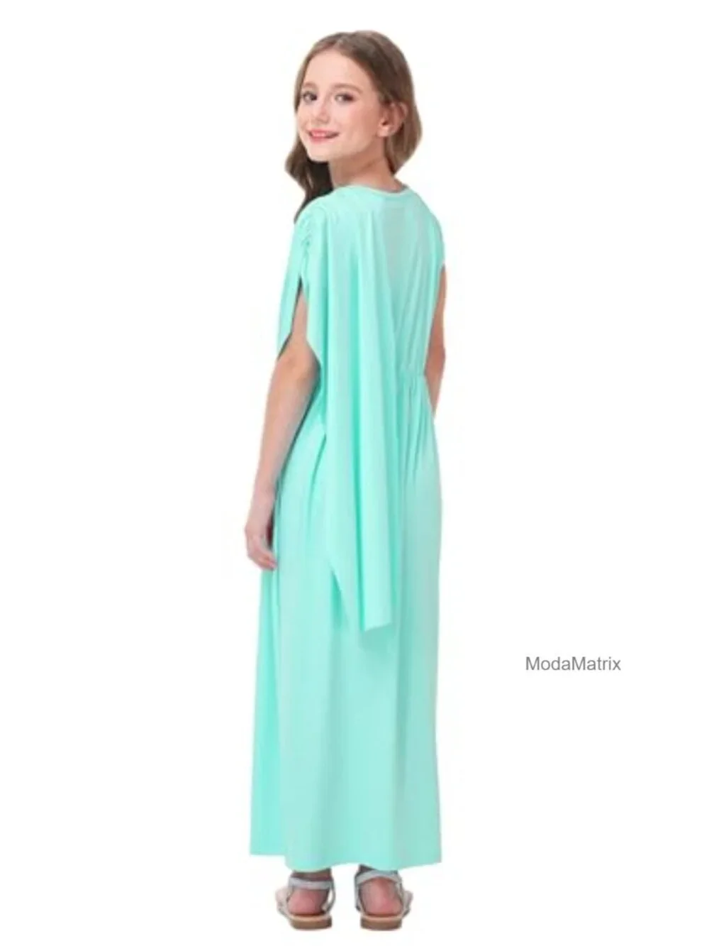 Girls One-Shoulder Drape Dress Polyester Spandex, Sleeveless, Party & Holiday